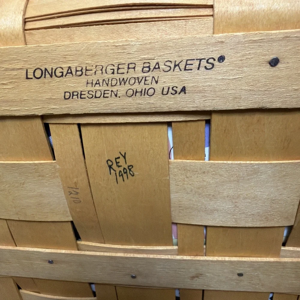 Longaberger 1998 All American Pie Basket Protector Liner & Tie Patriotic VTG